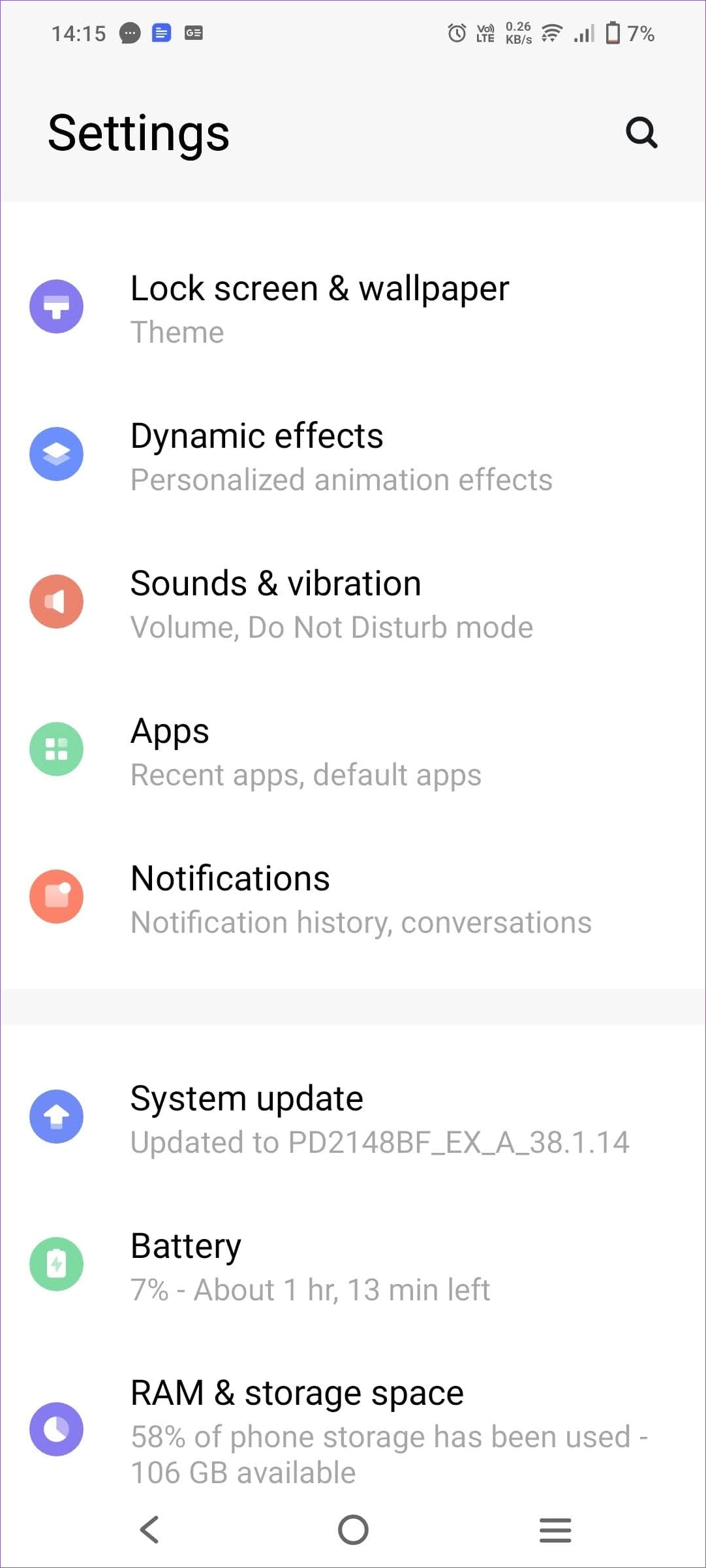 Android Sozlamalarida Ilovalar bo'limi