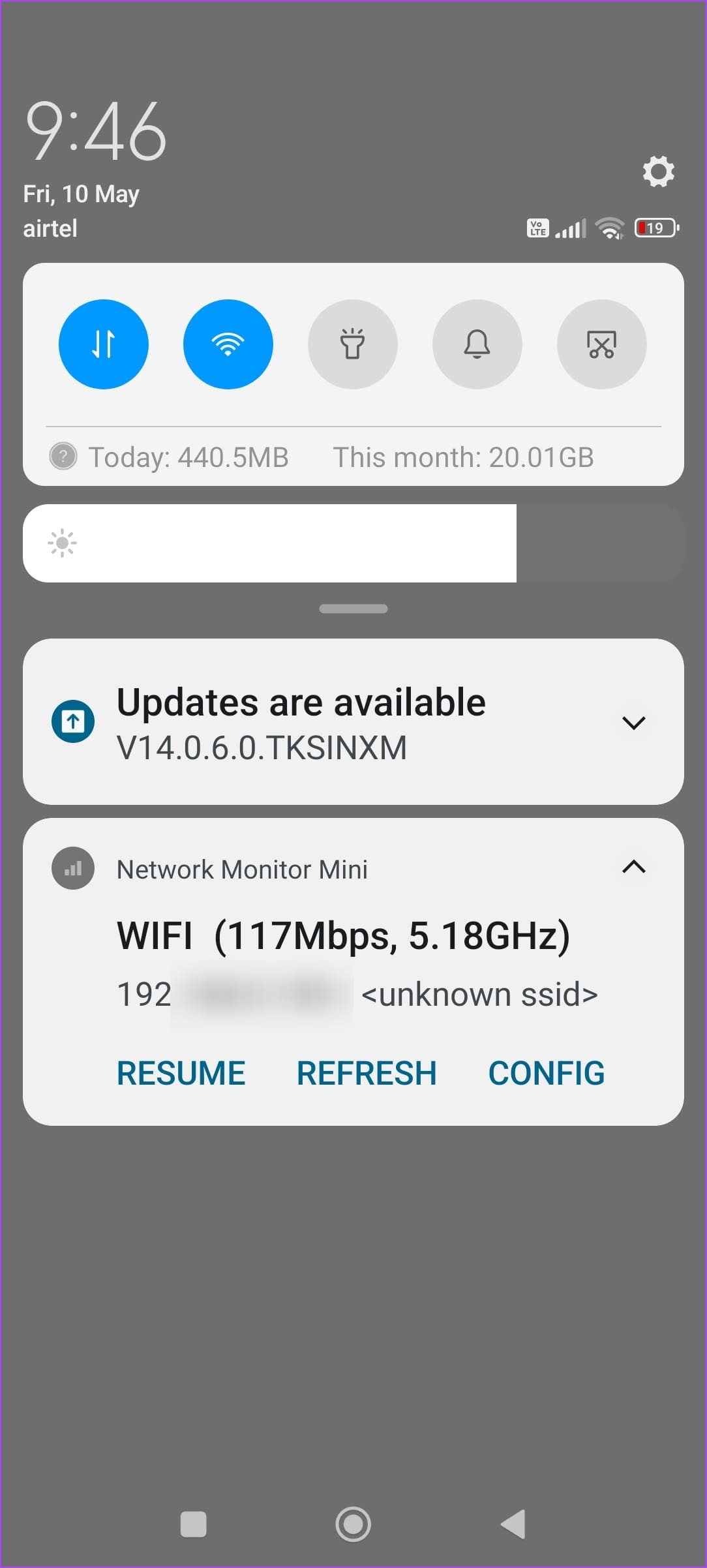 Network Monitor Mini sozlamalari