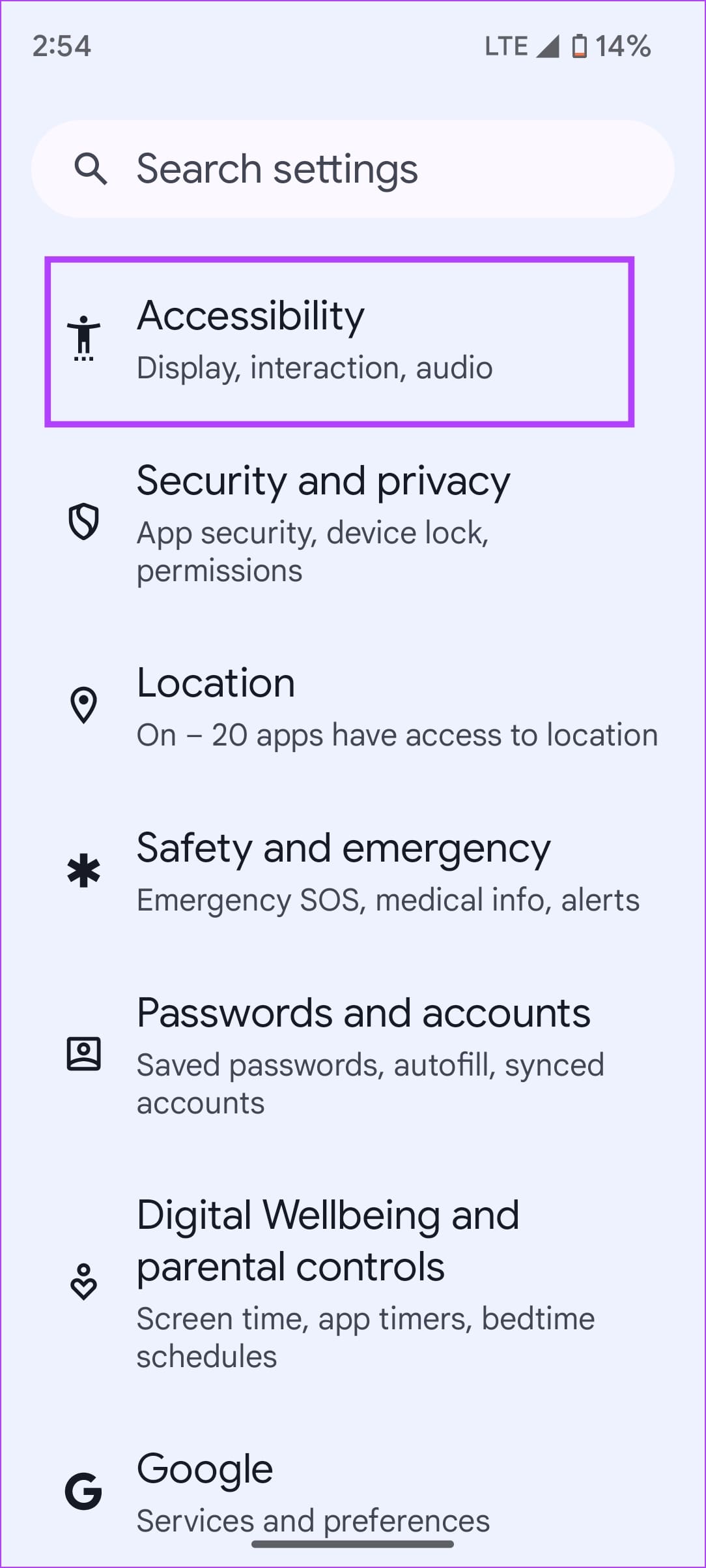 Pixel da Accessibility ga kirish