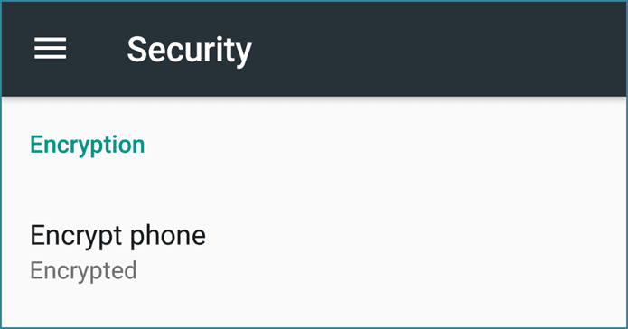 Telefonni shifrlash oynasi