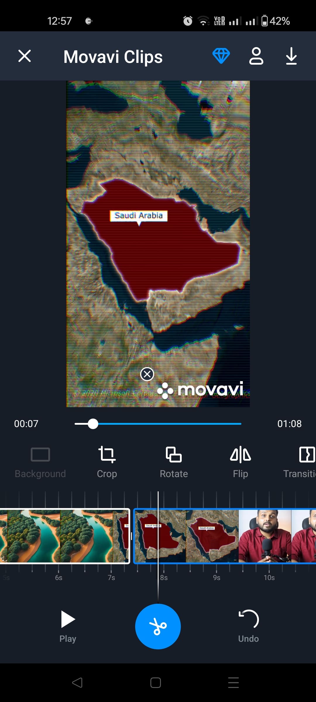 Movavi-da videoni kesish