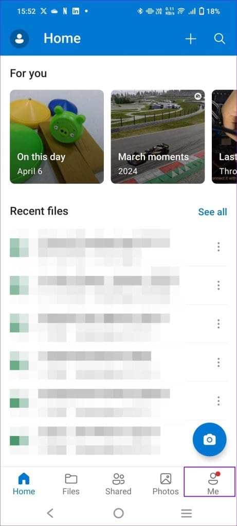 OneDrive App Home