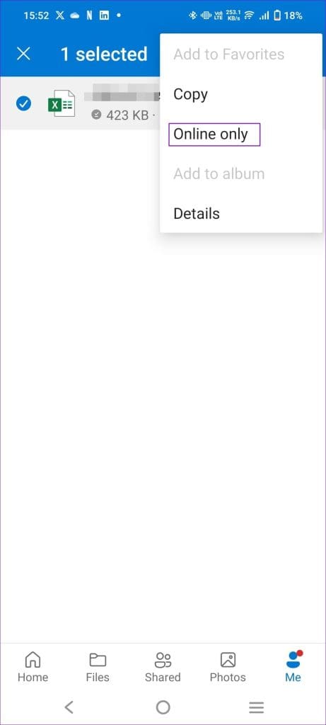 Online Only Option File OneDrive