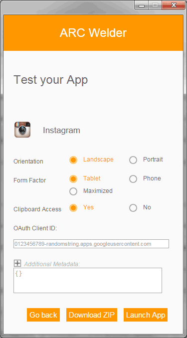 Android ilovasi parametrlari va ishga tushirish