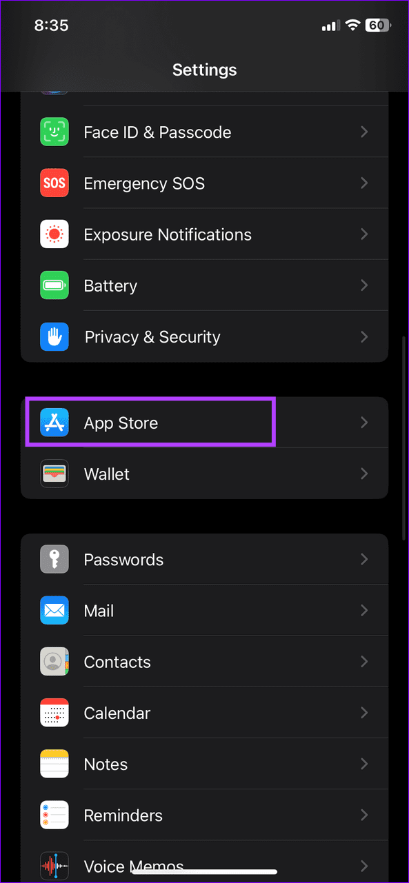 App Store sozlamalari
