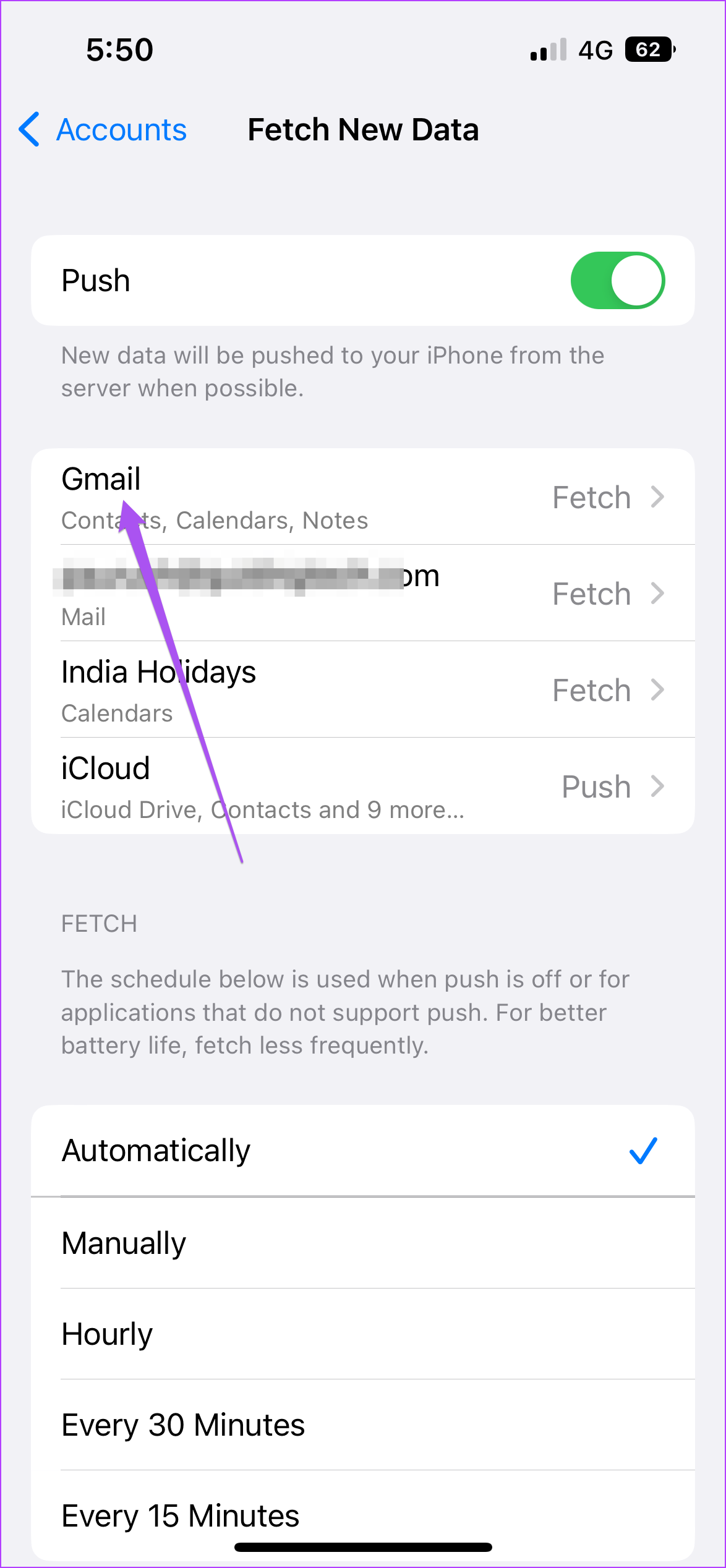 gmail accounts notes iPhone