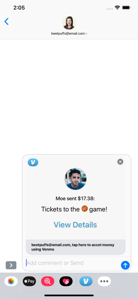 Venmo to'lov so'rovi