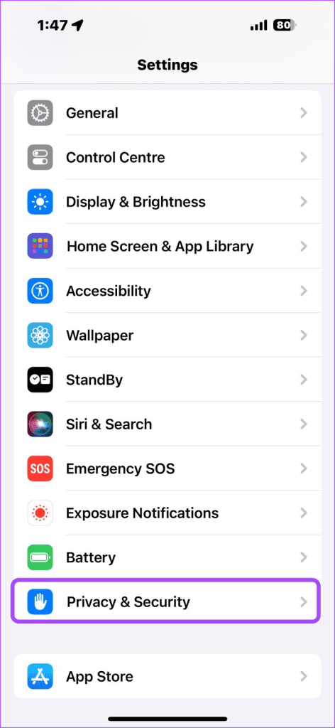 iPhone Sozlamalarida Maxfiylik va xavfsizlik