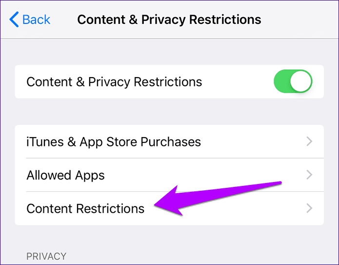 Content Restrictions