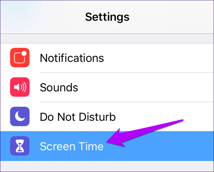 Screen Time menyusi