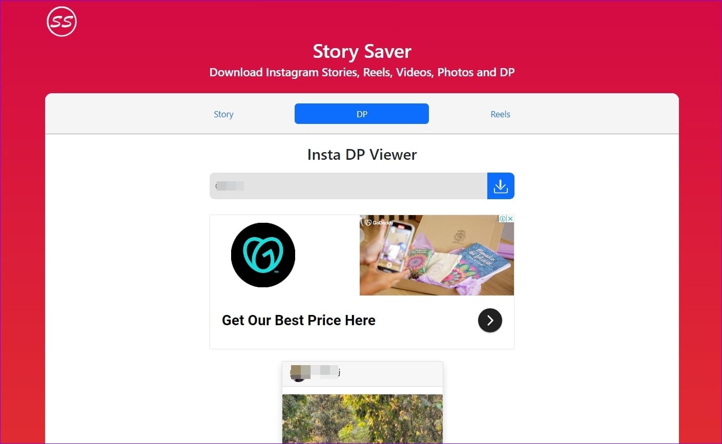 StorysaverIn Instagram profil rasmini yuklab olish vositasi