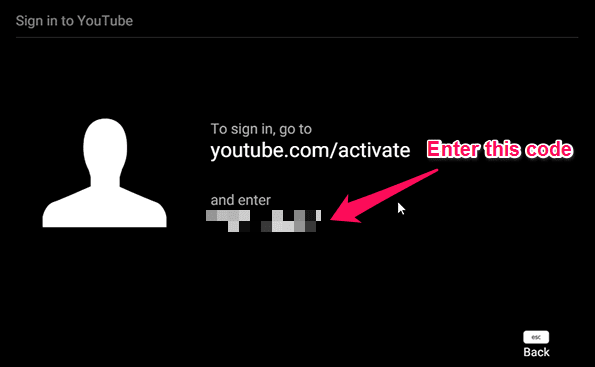 YouTube TV faollashtirish oynasi