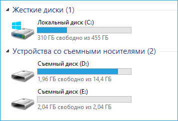 Telefon xotirasining kompyuter Provodnikida ko'rinishi