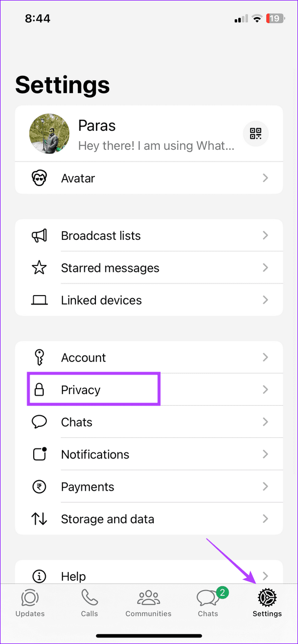 iOS uchun WhatsApp sozlamalari