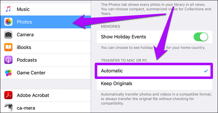 iOS Automatic Transfer Mode