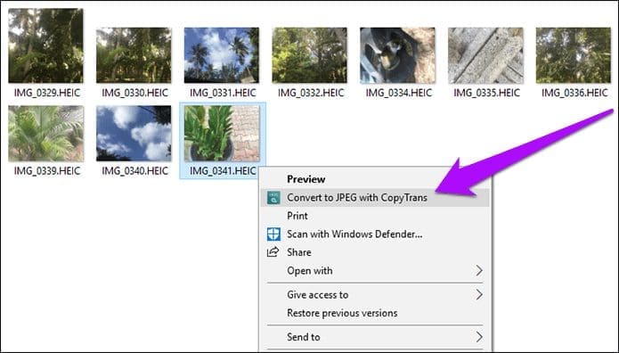 Convert HEIC To Jpg Windows Menu